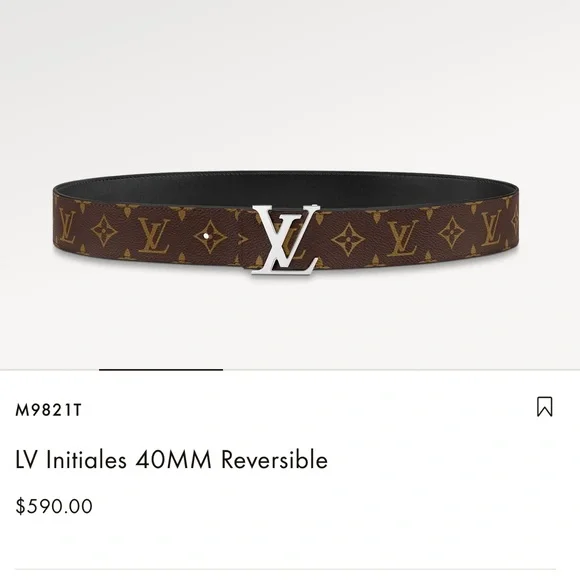 Louis Vuitton LV Initiales Reversible Belt / Men’s size 85